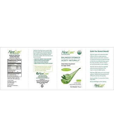 AloeCure Pure Organic Aloe Vera Juice - Natural Flavor, USDA Certified, Acid Buffer - 2x500ml Bottles, No Charcoal Filtering - Inner Leaf, Harvested and Processed for Maximum Nutrients - Buy Online on GoSupps.com