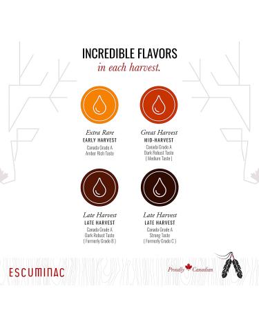 Escuminac Maple Syrup - Extra Rare Amber, Organic Gourmet Gift, 16.9 fl oz - Grade A from Quebec, Canada - Buy Online on GoSupps.com