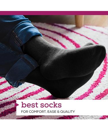 Thermal Diabetic Socks | Warm Winter Non-Binding Loose Crew | Men Women Unisex (9-11) - 12 Pairs - Buy Online on GoSupps.com