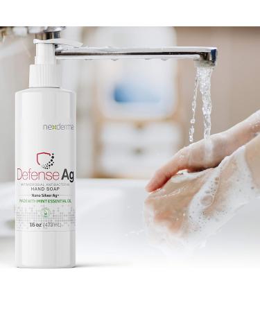Buy Defense Ag Hand Soap - Silver Oat Extracts Vitamin E Coconut Oil & Mint | Paraben-Free Moisturizing Hand Soap 16oz | International Shipping - Buy Online on GoSupps.com