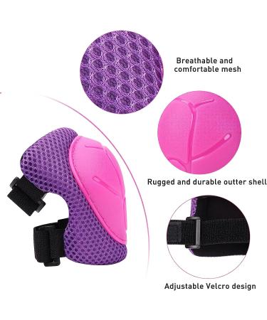 Kids 6-in-1 Protective Gear Set - Ages 3-6 Toddler & 5-8 Kids - Knee Pads, Elbow Pads, Wrist Guard - Rose Pink Small - for Cycling, Skateboarding, Roller Skating, Scooter, Ski Sports - Buy Online on GoSupps.com