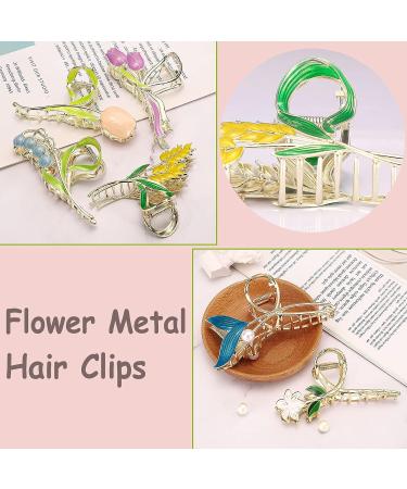 Noverlife 6PCS Metal Flower Hair Claw Clips - Non-Slip Floral Barrettes with Various Designs - Strong Hold for Thick & Thin Hair - Buy Online on GoSupps.com
