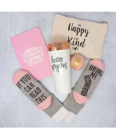 Milky Chic Motivational Gift Set | Best Friend Valentine s Gift & Encouraging Appreciation Box for Her | Travel Mug Socks Journal Bath Bomb Perfect Graduation Gift in Pink - Buy Online on GoSupps.com