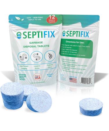 SEPTIFIX Garbage Disposal Cleaner - 12 Deodorizer Tablets for Odor Elimination - Buy Online on GoSupps.com