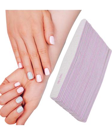 Nail Files 25 Pieces 100/180 Grit Double-Sided Polishing Tools for Acrylic Fake Nails with Sandpaper Surface Foam Layer and Plastic Back - Buy Online on GoSupps.com
