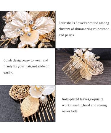 Rhinestone Pearl Bridal Hair Comb Slides - Wedding Hair Accessories for Bride & Bridesmaids - Buy Online on GoSupps.com