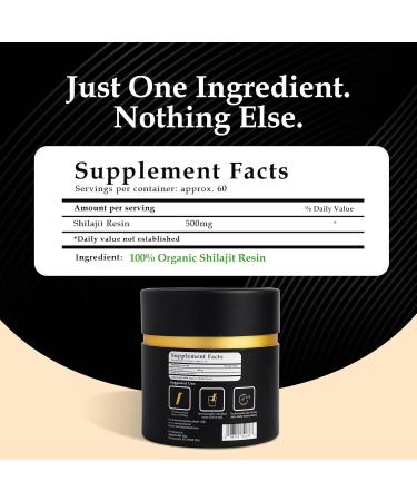 Ancient Aid 100% Pure Organic Himalayan Shilajit Resin | 90%+ Fulvic Acid & 87+ Trace Minerals | Max Potency for Men & Women | Supports Energy Focus Memory & Immunity | 60 Servings | USA Lab Tested - Buy Online on GoSupps.com