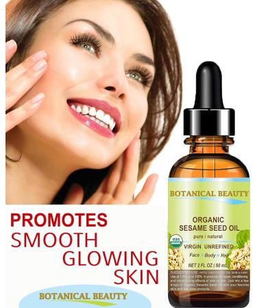 Botanical Beauty Organic SESAME SEED OIL 100% Pure Natural Virgin Unrefined Undiluted Cold Pressed Carrier Oil for Face Skin Body Hair Massage Nails (1 Fl Oz 30 ml) - Buy Online on GoSupps.com
