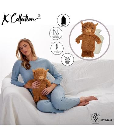 K Collection Highland Cow 3D Novelty Hot Water Bottle with Removable Plush Cover - Buy Online on GoSupps.com