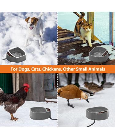 Toozey Heated Dog Bowl - Adjustable Temperature Water Bowl with Timer - Outdoor Pet Bowl with Chew Resistant Cord - 85OZ Winter Dish for Cats, Dogs, Chickens, Squirrels - Grey - Buy Online on GoSupps.com