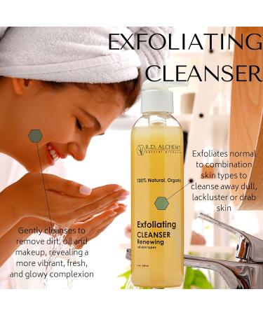 RD Alchemy 100% Natural & Organic Exfoliating Cleanser - Sulfate-Free Face Wash with AHAs for All Skin Types | Gently Exfoliates Cleanses & Illuminates Your Skin - Buy Online on GoSupps.com