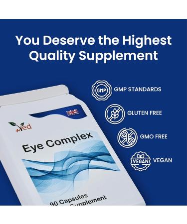 Ved Eye Complex Lutein Meso-Zeaxanthin Zeaxanthin NZ Blackcurrant Bilberry Goji Berry 90 Vegan Capsule (3 Months Supply) - Buy Online on GoSupps.com