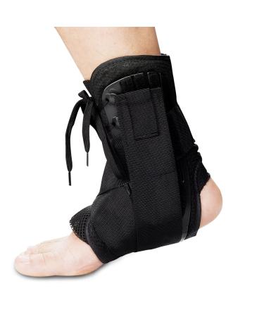 2022 New Upgraded Lace Up Ankle Brace for Women, Ankle Stabilizer Brace with Adjustable Ankle Wrap, Ankle Support for Men, Sprained Ankle, Injury Recovery, Achilles Tendonitis (Medium)