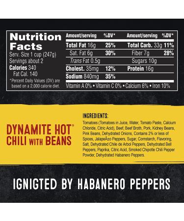 Stagg Dynamite Hot Chili with Beans - 15 oz Canned Chili | Authentic Flavors & Quality Ingredients - Buy Online on GoSupps.com