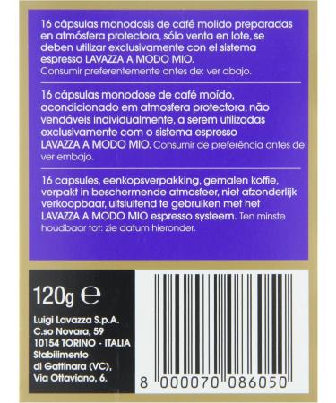  Lavazza Lavazza A Modo Mio Caf Espresso Divino 16 capsules - Lot de 2 - Buy Online on GoSupps.com