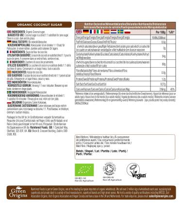 Organic Coconut Blossom Sugar 1.8kg | Rainforest Foods - Premium Natural Sweetener - Buy Online on GoSupps.com