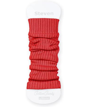 STEVEN Girl Cotton Calf Leg Warmers - Red | Cozy & Stylish Undersuits for Young Dancers - Buy Online on GoSupps.com