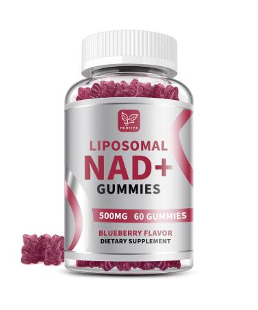 NAD Gummies Supplement for Women & Men Pure 500mg Liposomal NAD - Cell Regeneration Energy & Metabolism Support Vegan Sugar Free Additives Free 60 Counts Blueberry Flavor 60 Count (Pack of 1)