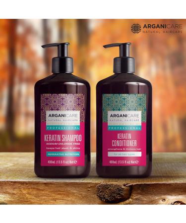 Arganicare Keratin Shampoo & Conditioner Set | Hair Thickening Strengthening & Moisturizing Treatment with Organic Argan Oil & Shea Butter | Suitable for All Ages | 27 Fl Oz - Buy Online on GoSupps.com