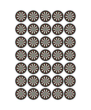 35 x Dartboard Edible Wafer or Icing Cupcake Toppers Fun Darts Themed Party Cake Decorations Perfect For Brownies Cookies Muffins & More! (Edible Wafer Card)