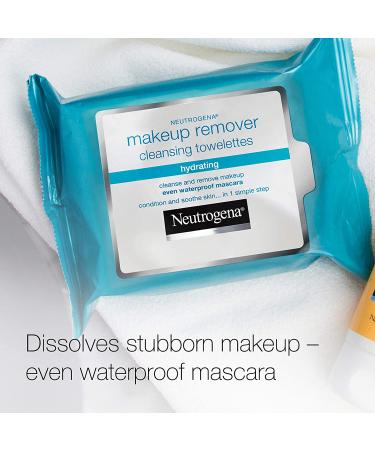Neutrogena Hydrating Makeup Remover Wipes - 25ct Pack | Alcohol-Free Facial Cleansing Towelettes for Conditioning Skin, Removing Makeup & Waterproof Mascara - Buy Online on GoSupps.com