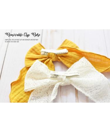 California Tot Big Girl's Mixed Bow Clips - Golden Straw Set of 4 | Cute and Stylish Hair Accessories - Buy Online on GoSupps.com