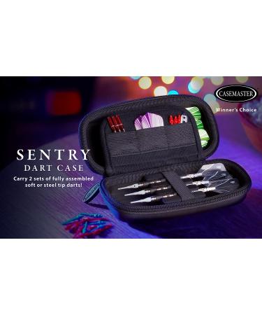 Casemaster Sentry Dart Case - Slim EVA Shell for Steel and Soft Tip Darts - Holds 6 Darts with Built-in Storage - Black - Buy Online on GoSupps.com