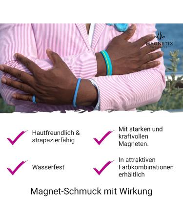 Magnetix Wellness Flexi Magnetic Tab - Skin-Friendly Silicone Magnetic Jewelry in Blue - Perfect Fit for Swollen Wrists | Shop Internationally - Buy Online on GoSupps.com