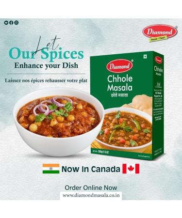 Diamond Chhole Masala (Punjabi Chhole Chana Masala) Authentic Chhole Chana Spice Mix 500g/17.5 oz Pack of 2 - Buy Online on GoSupps.com