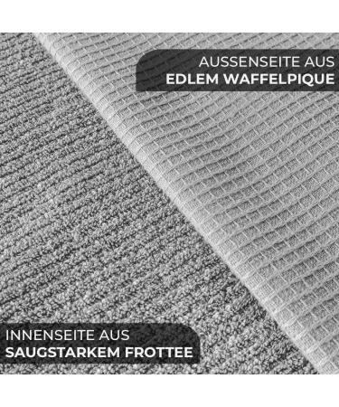 Laynenburg Premium Waffelpique Haarurban - 100% Cotton Quick-Drying Turban Towel for Short & Long Hair - Gray Hair Towel with 2 Buttons - 1 Piece - Buy Online on GoSupps.com