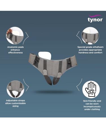 Hernia Belt for Inguinal Support | TYNOR Adjustable Truss with Compression Pads for Surgery & Injury Recovery - XL - Buy Online on GoSupps.com