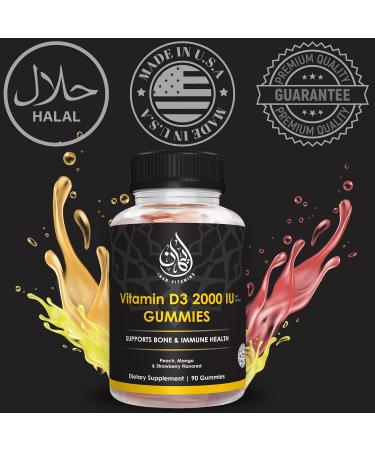 Iman Vitamins Halal Vitamin D3 Gummies for Adult Men and Women | 1000IU - 2000IU | Supports Bone Immunity and Heart Health | Vegetarian Non-GMO Gluten-Free | 45-90 Servings - Buy Online on GoSupps.com
