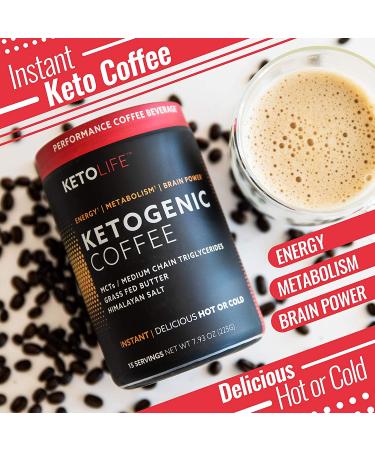 KetoLife Ketogenic Coffee 15 Servings 7.93oz - Energy Support for Metabolism & Weight Management - Buy Online on GoSupps.com