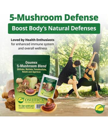 5 Mushroom Blend Supplements 10 Sachets - Mushroom Supplement Powder for Women and Men, Mushrooms Powder for Daily Dose of Antioxidants, Powdered Mushrooms Supplement for Immune Support Pack of 10 - Buy Online on GoSupps.com