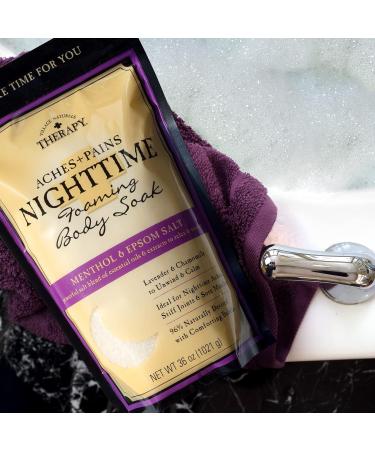 Village Naturals Therapy Foaming Epsom Soak Aches and Pains Nighttime Relief 36 Oz - Pack of 3 - Buy Online on GoSupps.com