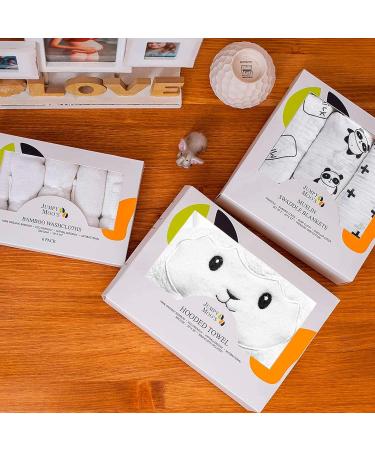 JM Organic Bamboo Hooded Baby Towel - Hypoallergenic & Absorbent - Perfect Baby Gift Set - Buy Online on GoSupps.com
