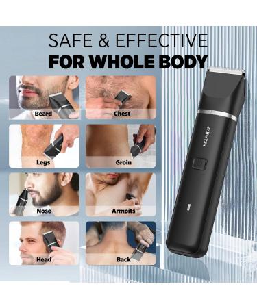 Electric Body Hair Trimmer for Men | Waterproof 2-in-1 Groin & Nose Hair Trimmer | Ideal for Beard Chest Armpit & Pubic Hair - Buy Online on GoSupps.com