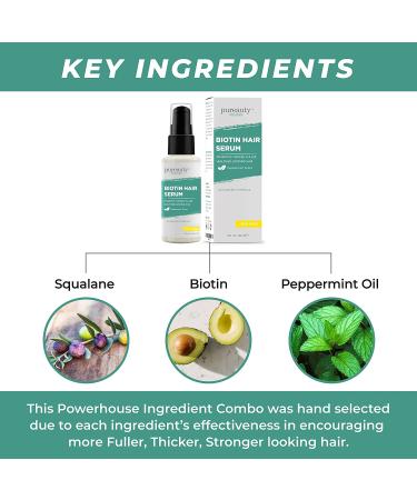 Pureauty Naturals Biotin Hair Serum - Non-Greasy Hair Growth Oil for Stronger, Healthier Looking Hair - Biotin Growth Serum - 4oz - Buy Online on GoSupps.com