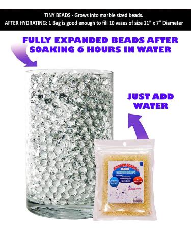 20,000 SooperBeads Clear Vase Filler Gems for Wedding Centerpieces & Decor - Water Growing Gel Pearls for Plants, Sensory Play & more - Buy Online on GoSupps.com