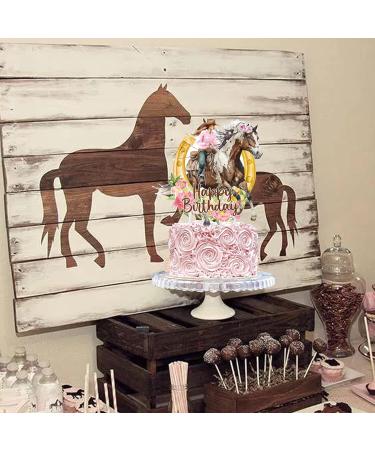 Cowgirl Birthday Cake Topper Cowgirl Birthday Party Supplies Western Cowgirl Cake Decorations Horse Cake Toppers for Girls Women Cowgirls Happy Birthday Party Cake Decorations - Buy Online on GoSupps.com