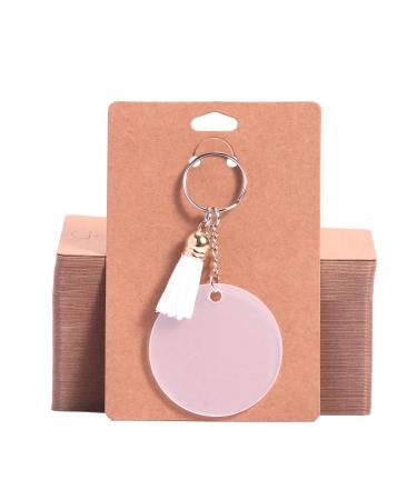 TRYTRYSEE 100 Pieces 3.2 x 4.8''/8 x 12 cm Brown Color Keychain Display Card Holder for Small Business Selling Jewelry Package Brown 3.2 x4.8 inch/ 8 x12 cm