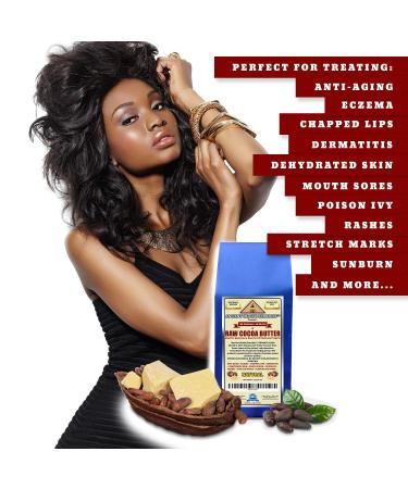 Organic Unrefined Raw Cocoa Butter 1 LB Block - Rich Chocolate Aroma for Lip Balms & Stretch Marks - Buy Online on GoSupps.com