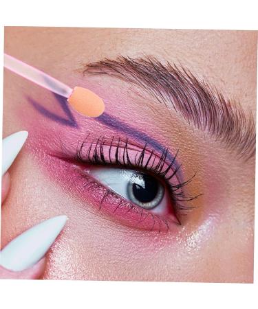 BELLIFFY 100pcs Eye Shadow Stick Girl Eyeshadow Makeup Brush Dual Side Eyeshadow Brushes Pink Rubber Cotton 6.20X0.50X0.50CM Pink - Buy Online on GoSupps.com