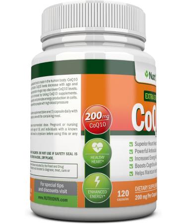 CoQ10 200mg - High Absorption Ubiquinone Capsules | Extra Strength Coenzyme Q10 | 120 Capsules - 4 Month Supply - Buy Online on GoSupps.com