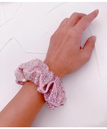 Sparkly Pink Crystal Scrunchie - Stylish Hair Tie for Women - Buy Online on GoSupps.com