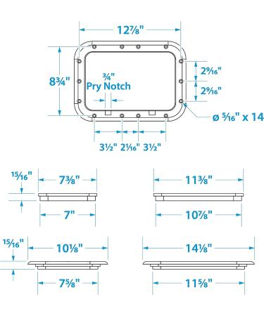 Seachoice 7 x 11 White Pry-Out Hatch | Acetone Proof Polypropylene - Buy Online on GoSupps.com