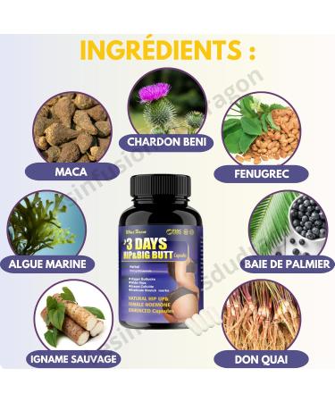 OFFRE BLACK FRIDAY Hip butt 3 Days enlargement capsules base d'ingr dients 100% naturels. - Buy Online on GoSupps.com