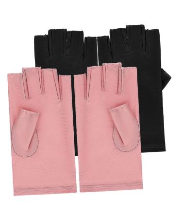 DRESSOOS 2 Pairs Uv Gloves Uv Manicure Gloves Nail Uv Lamp Manicure Gloves Anti Uv Nail Art Gel Nail Art Accessory Nail Art Supplies Anti Gloves Nails Gel Cotton Sun Protection Accessories