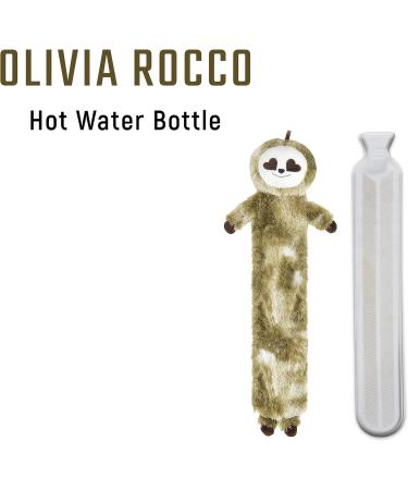 Olivia Rocco Extra Long Hot Water Bottle with Unicorn Pug Cover - 72cm, 2L Pure Natural Rubber - Thermotherapy for Winter - Sloth Design - Buy Online on GoSupps.com