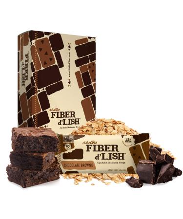 NuGo Fiber d'Lish Chocolate Brownie 12g High Fiber Vegan 150 Calories 16 Count